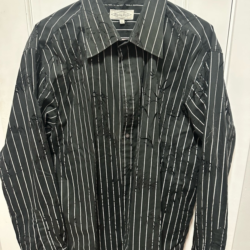 Eighty Eight Dark Striped Button Down Shirt